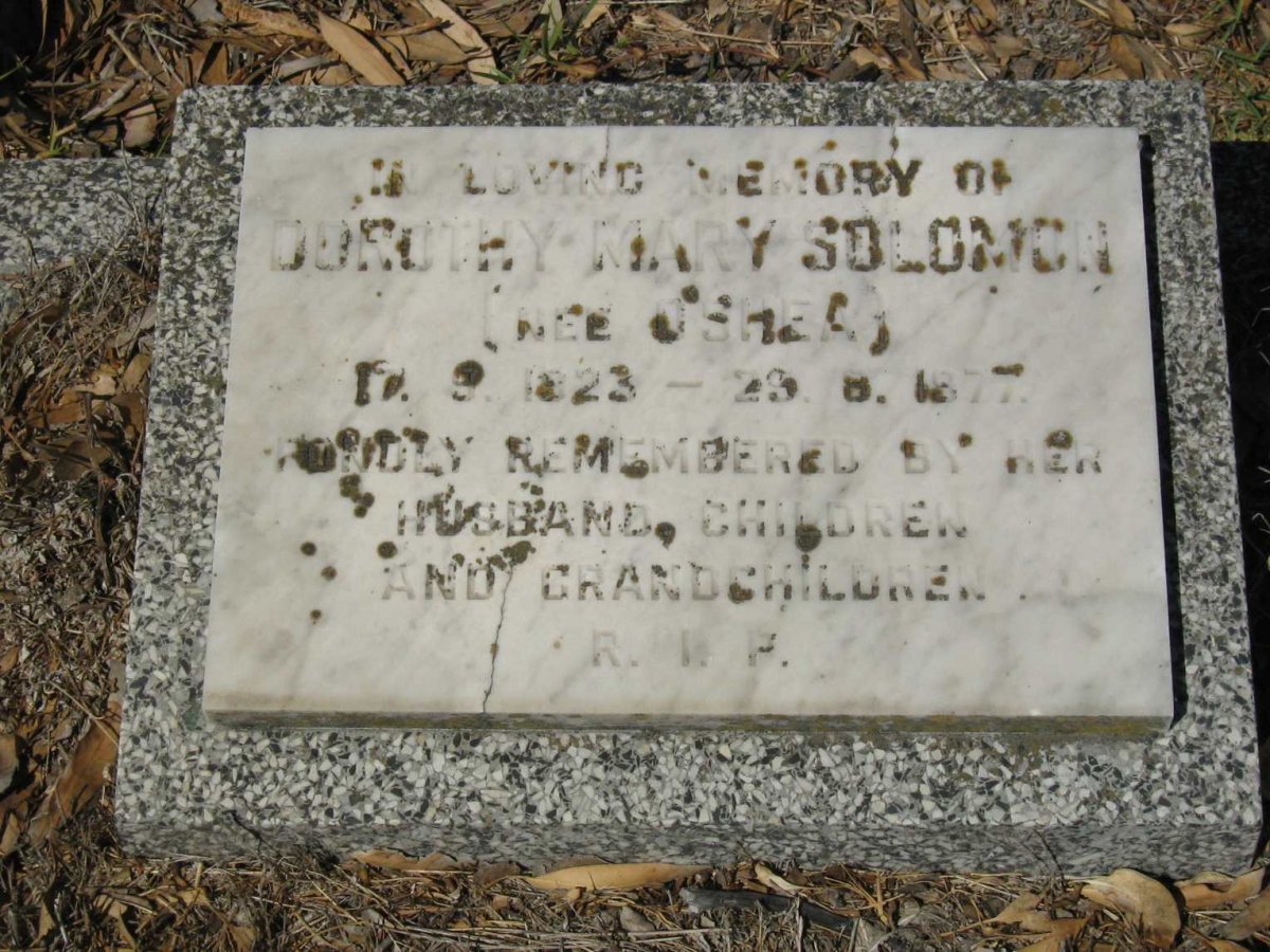 SOLOMON Dorothy Mary nee OSHEA 1823-1877
