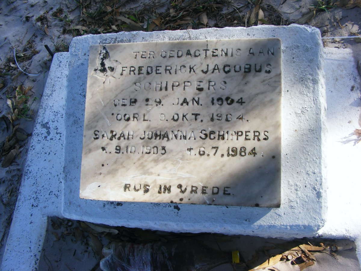 SCHIPPERS Frederick Jacobus 1904-1964 &amp; Sarah Johanna 1903-1984