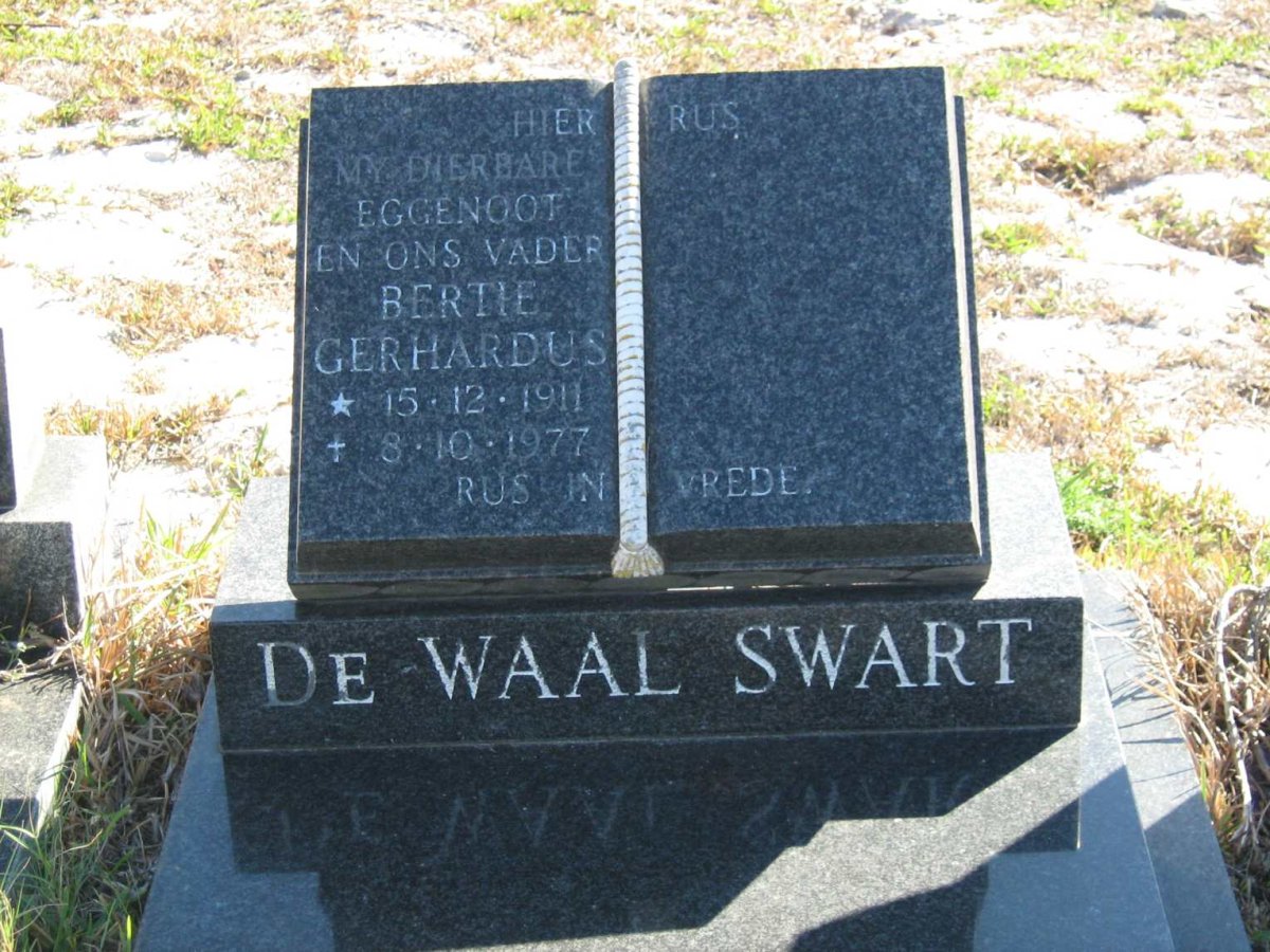 SWART Bertie Gerhardus, DE WAAL 1911-1977