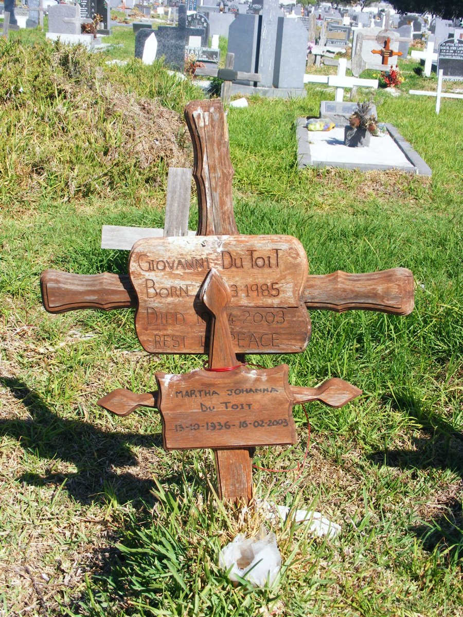 TOIT Martha Johanna, du 1936-2003 :: DU TOIT Giovanni 1985-2003