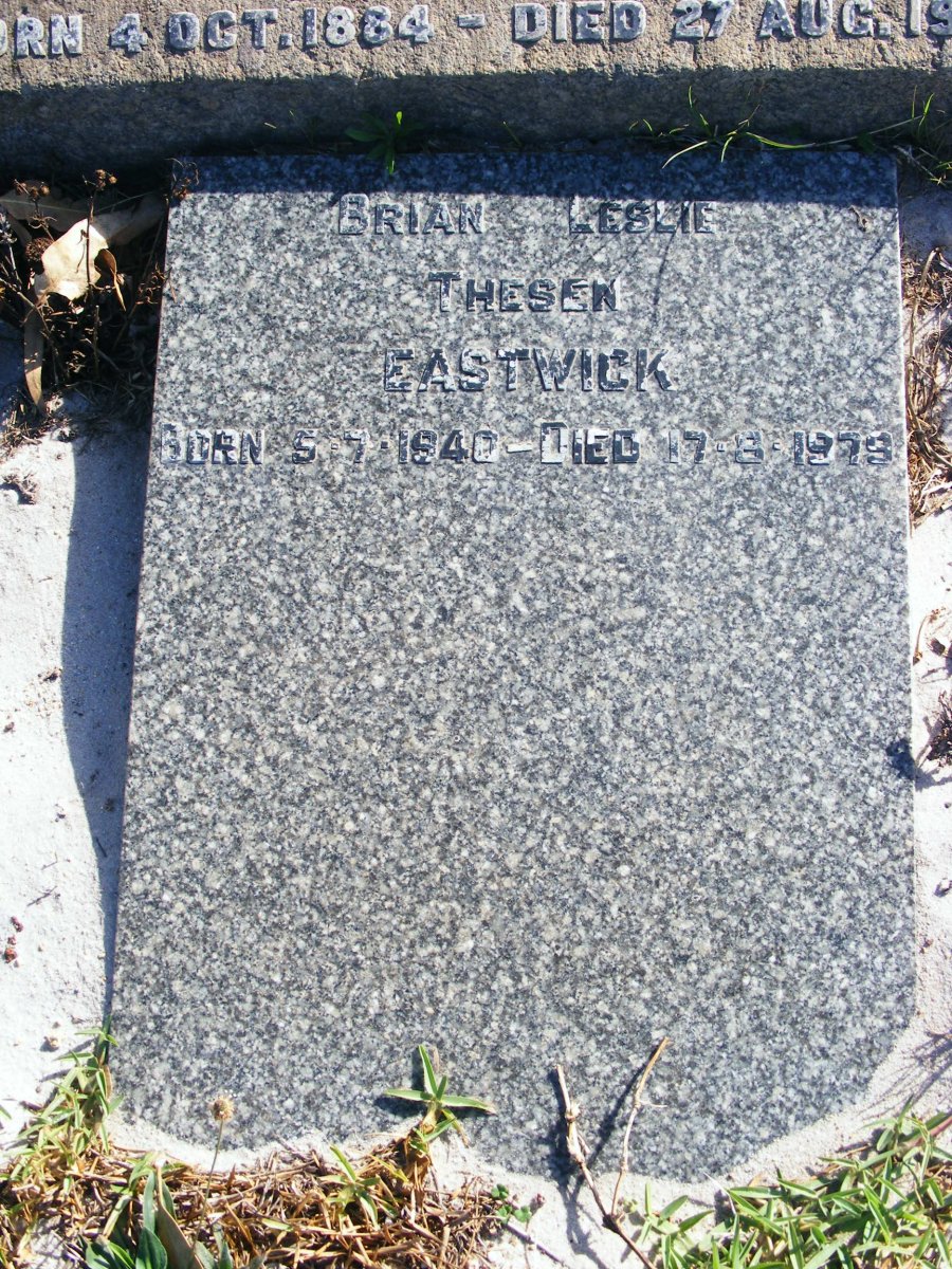 EASTWICK Brian Leslie Thesen 1940-1979