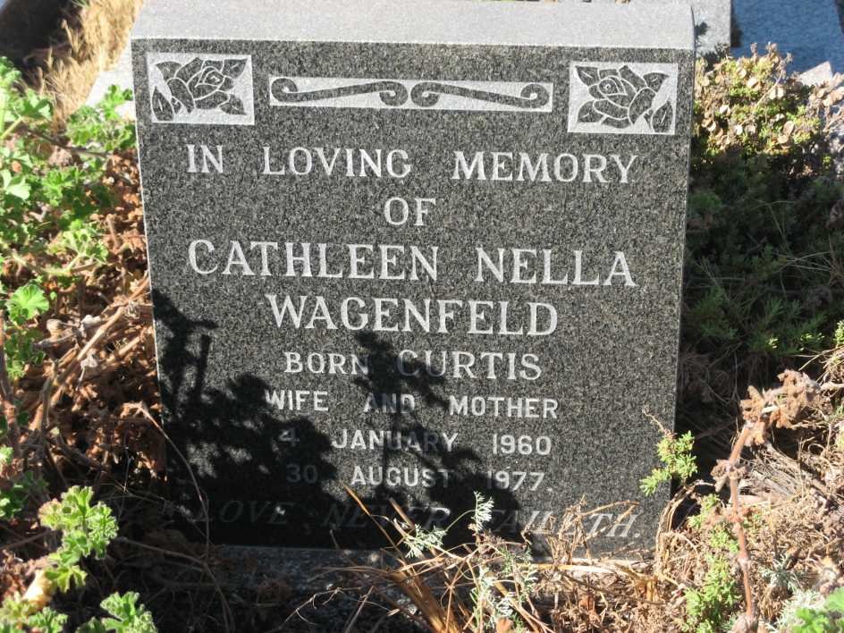 WAGENFELD Cathleen Nella nee CURTIS 1960-1977