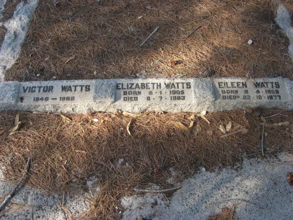 WATTS Victor 1946-1962 ::  WATTS Elizabeth 1905-1983 :: WATTS Eileen 1909-1977