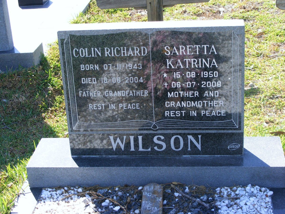 WILSON Colin Richard 1943-2004 &amp; Saretta Katrina 1950-2008