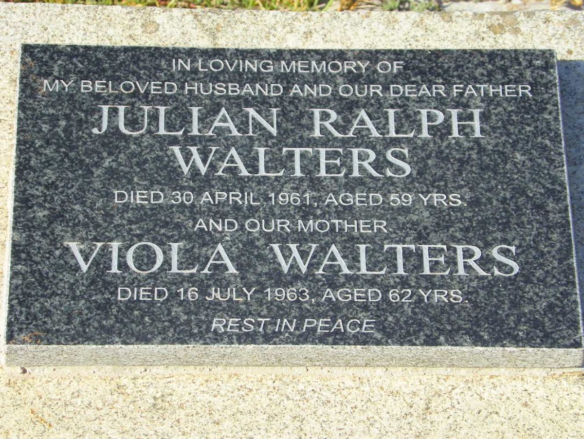 WALTERS Julian Ralph -1961 &amp; Viola -1963