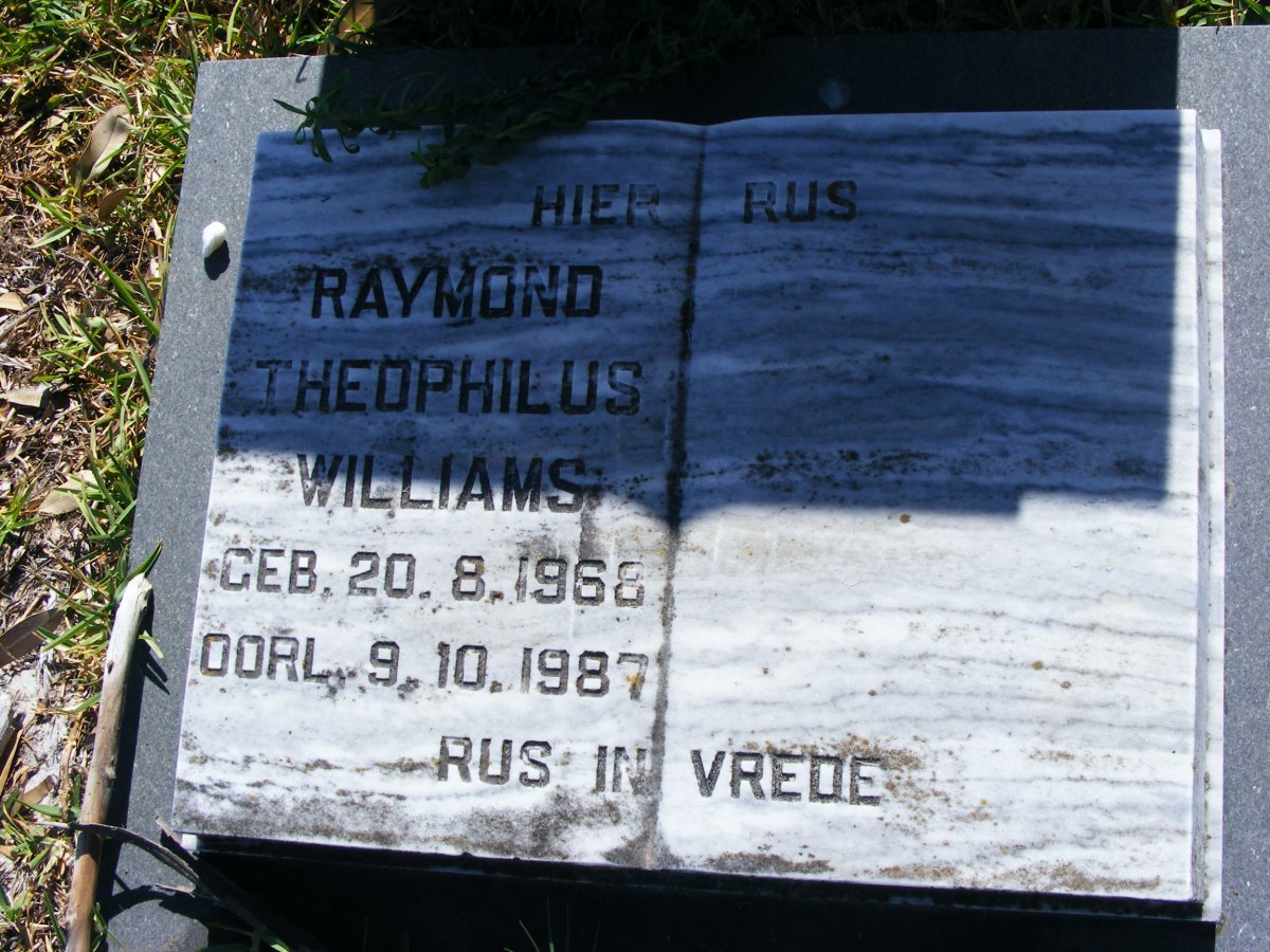 WILLIAMS Raymond Theophilus 1968-1987