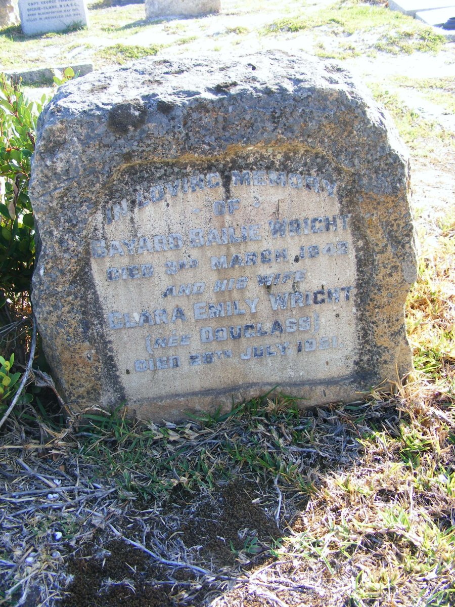WRIGHT Bayard Bailie -1942 &amp; Clara Emily DOUGLASS -1951