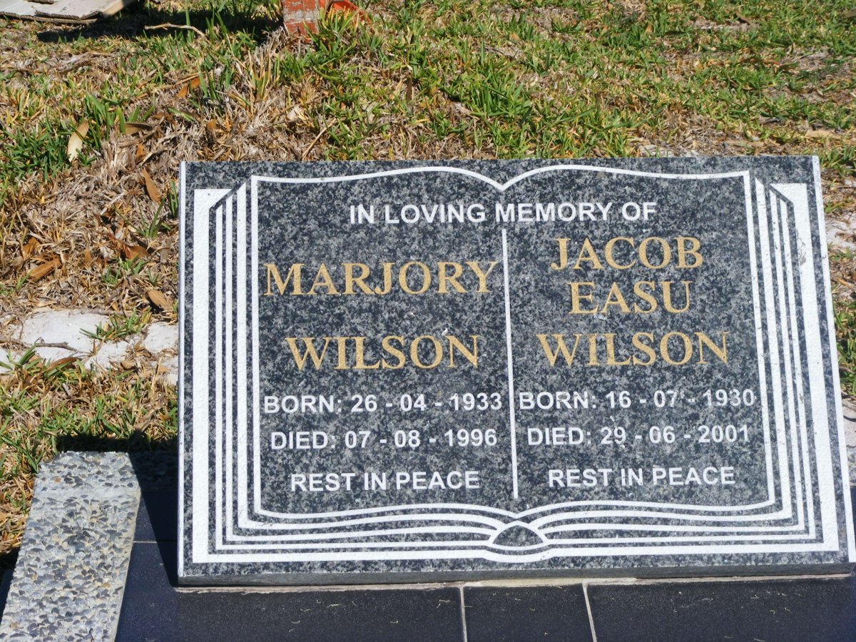 WILSON Jacob Easu 1930-2001 &amp; Marjory 1933-1996