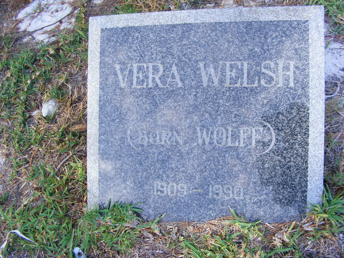 WELSH Vera nee WOLFF 1909-1990