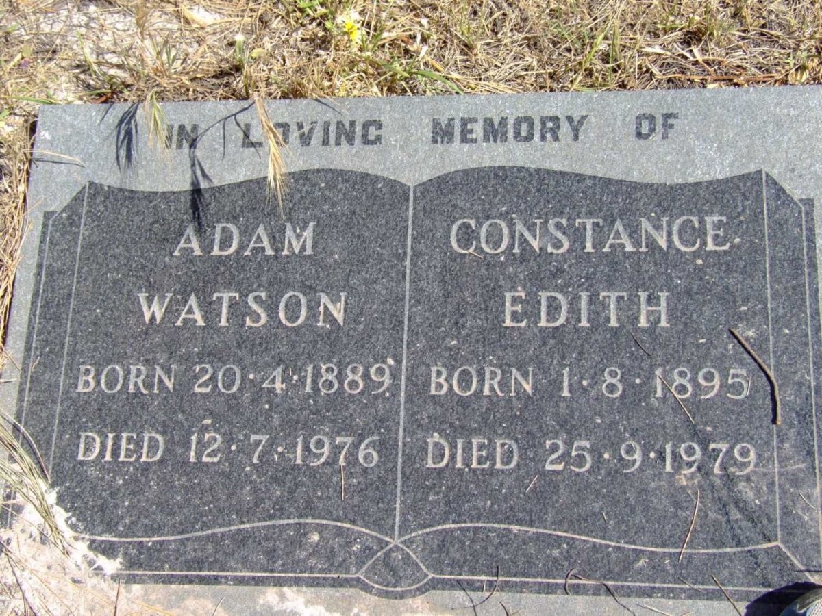 WATSON Adam 1889-1976 &amp; Constance Edith 1895-1979