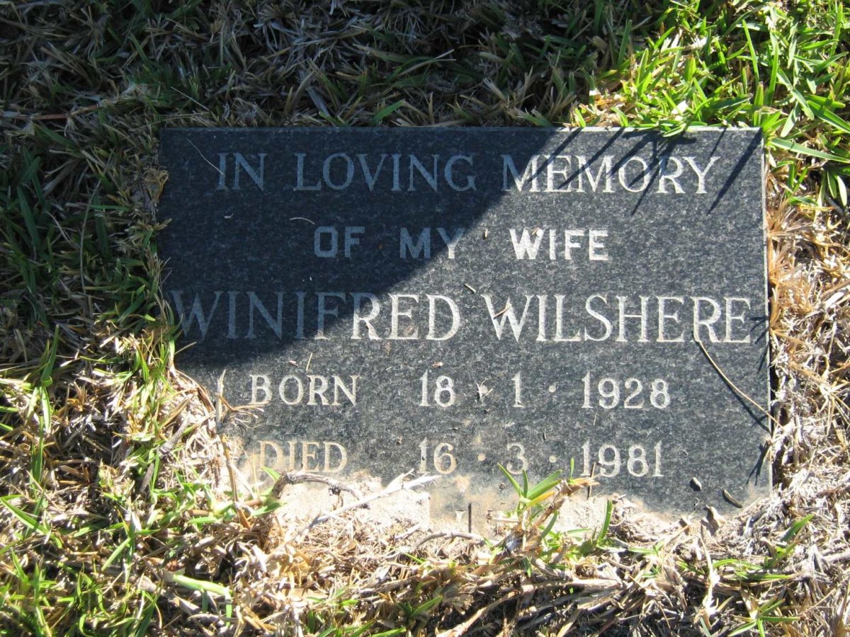 WILSHERE Winifred 1928-1981