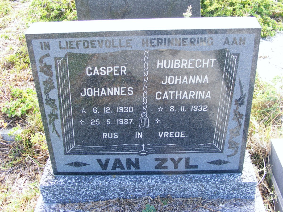 ZYL Casper Johannes, van 1930-1987 &amp; Huibrecht Johanna Catharina 1932-