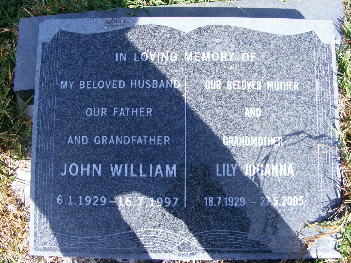 DAVIS John William 1929-1997 &amp; Lily Johanna 1929-2005