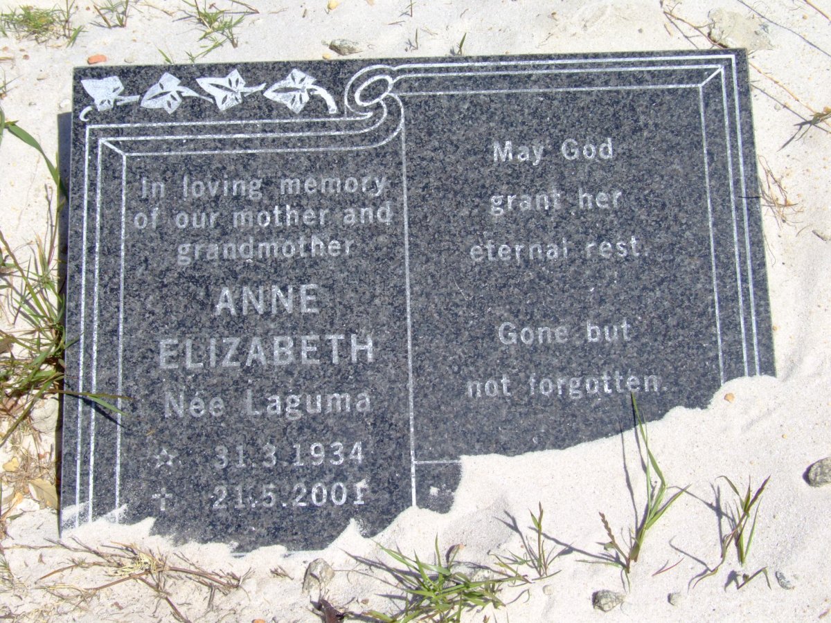 GOMEZ Anne Elizabeth nee LAGUMA 1934-2001