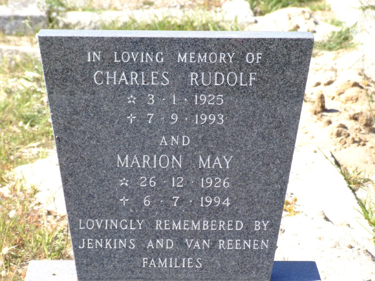 REENEN Charles Rudolf, van  1925-1993 &amp; Marion May 1926-1994