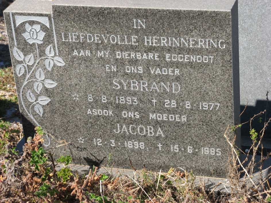 SCHALKWYK Sybrand, van 1893-1977 &amp; Jacoba 1898-1985