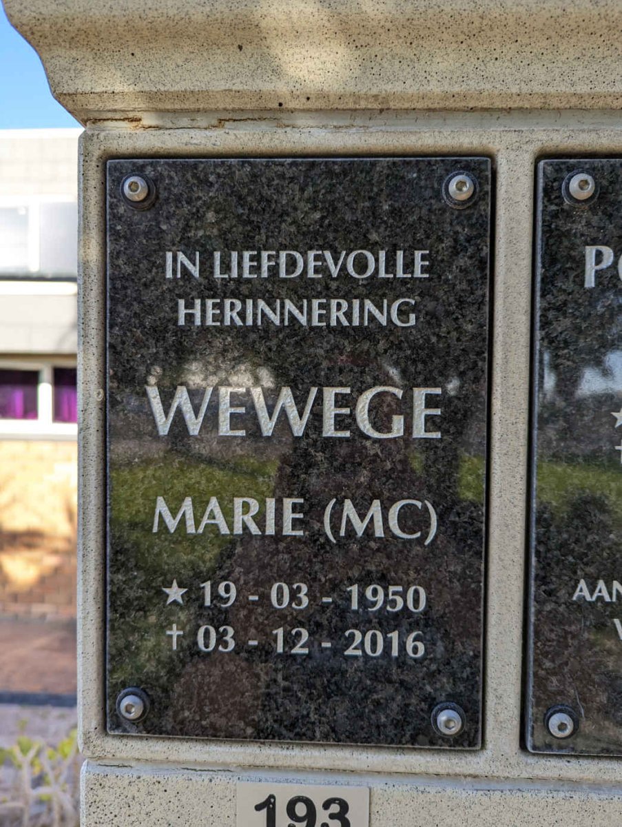 WEWEGE M.C. 1950-2016