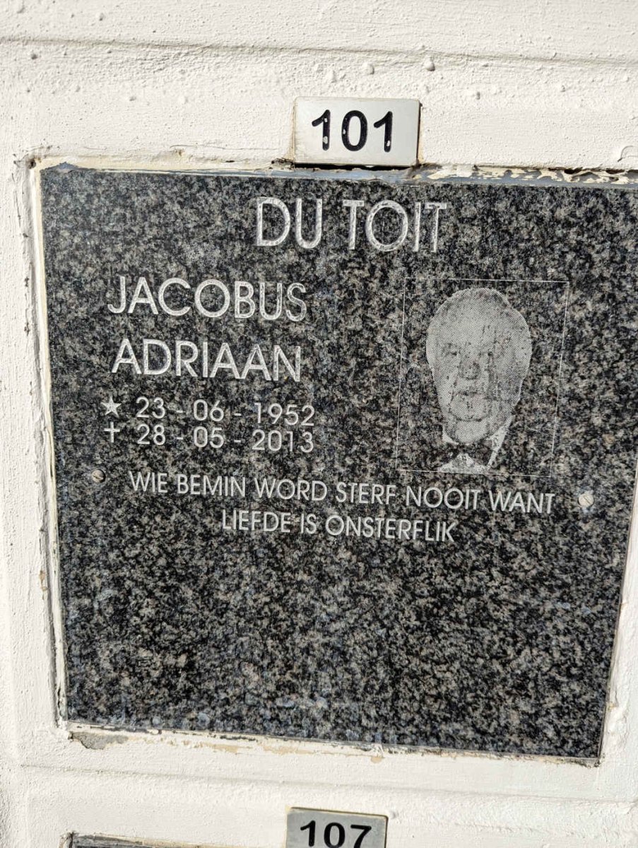 TOIT Jacobus Adriaan, du 1952-2013