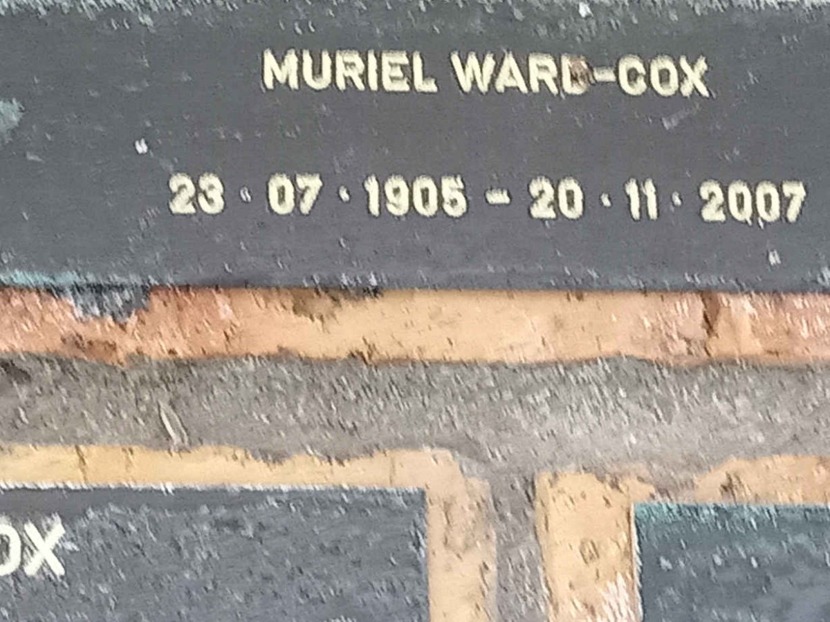 COX Muriel, WARD 1905-2007