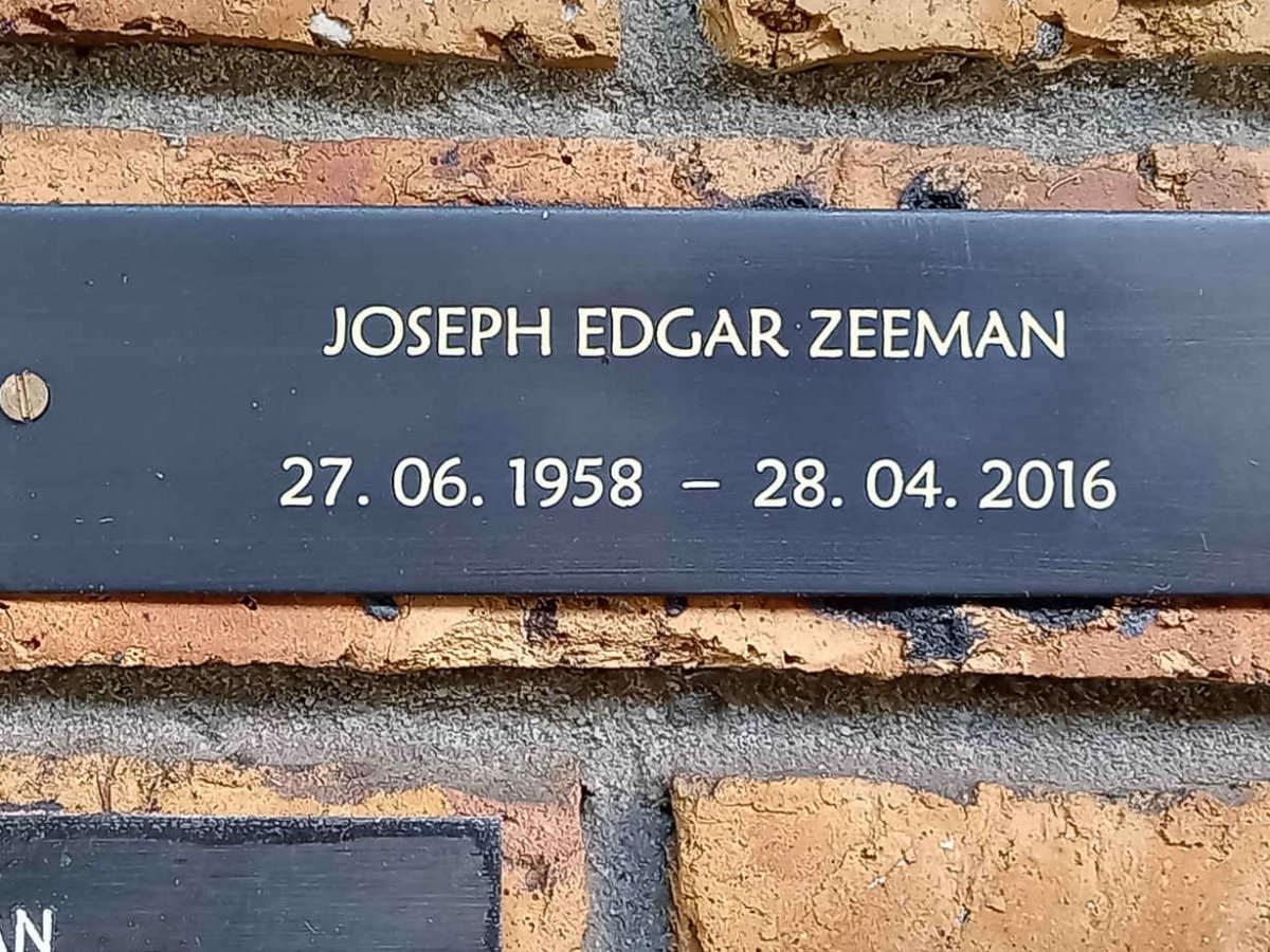 ZEEMAN Joseph Edgar 1958-2016