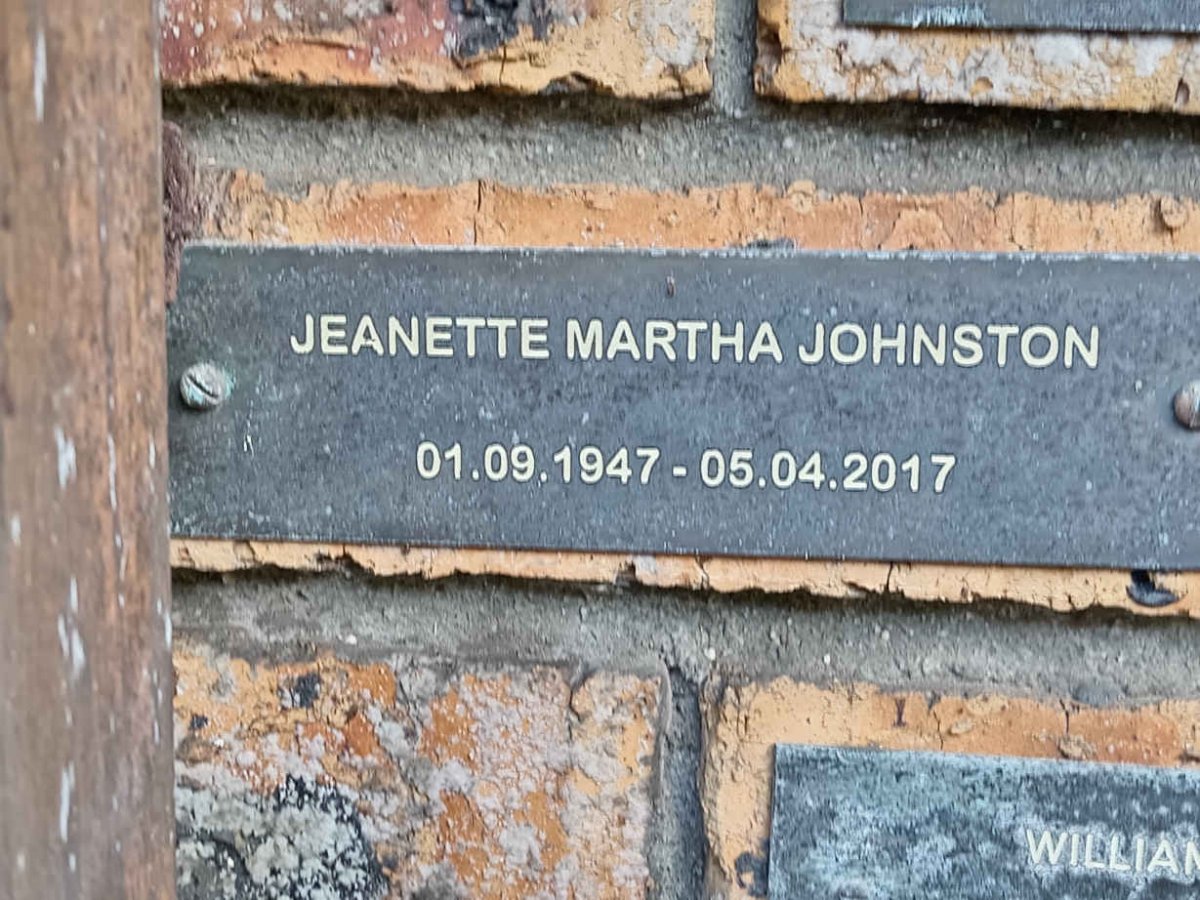 JOHNSTON Jeanette Martha 1947-2017