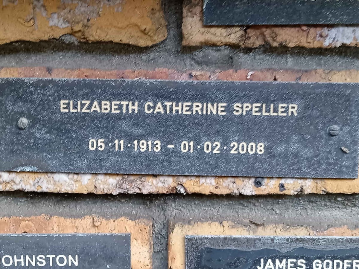 SPELLER Elizabeth Catherine 1913-2008