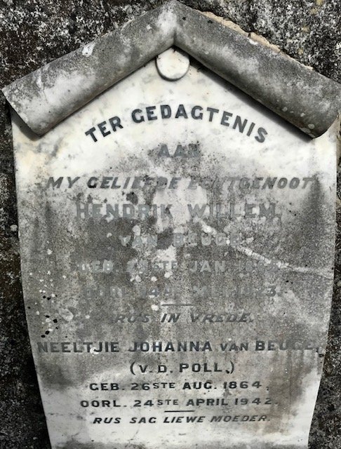 BEUGE Hendrik Willem, van 1865-1923 &amp; Neeltjie Johanna V.D. POLL 1864-1942