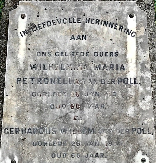 POLL Gerhardus Willem, van der -1932 &amp; Wilhelmina Maria Petronella -192?