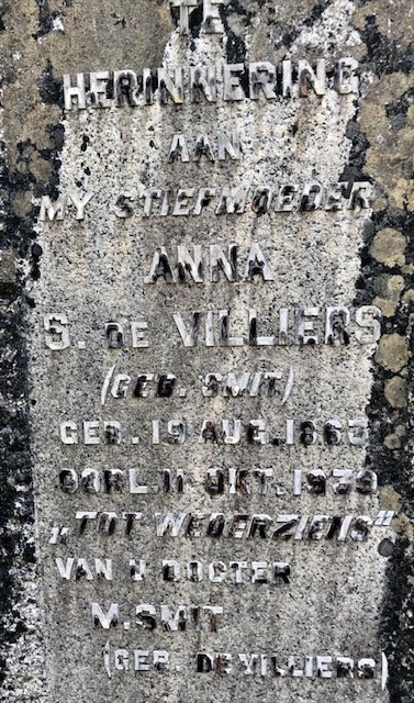 VILLIERS Anna S., de nee SMIT 1863-1939