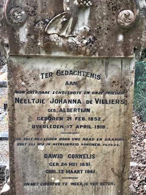 VILLIERS Dawid Cornelis, de 1851-1941 &amp;  Neeltjie Johanna ALBERTIJN 1852-1918