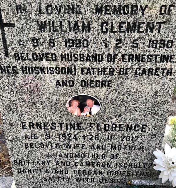 CLEMENT William 1920-1990  &amp; Ernestine Florence HUSKISSON 1924-2012