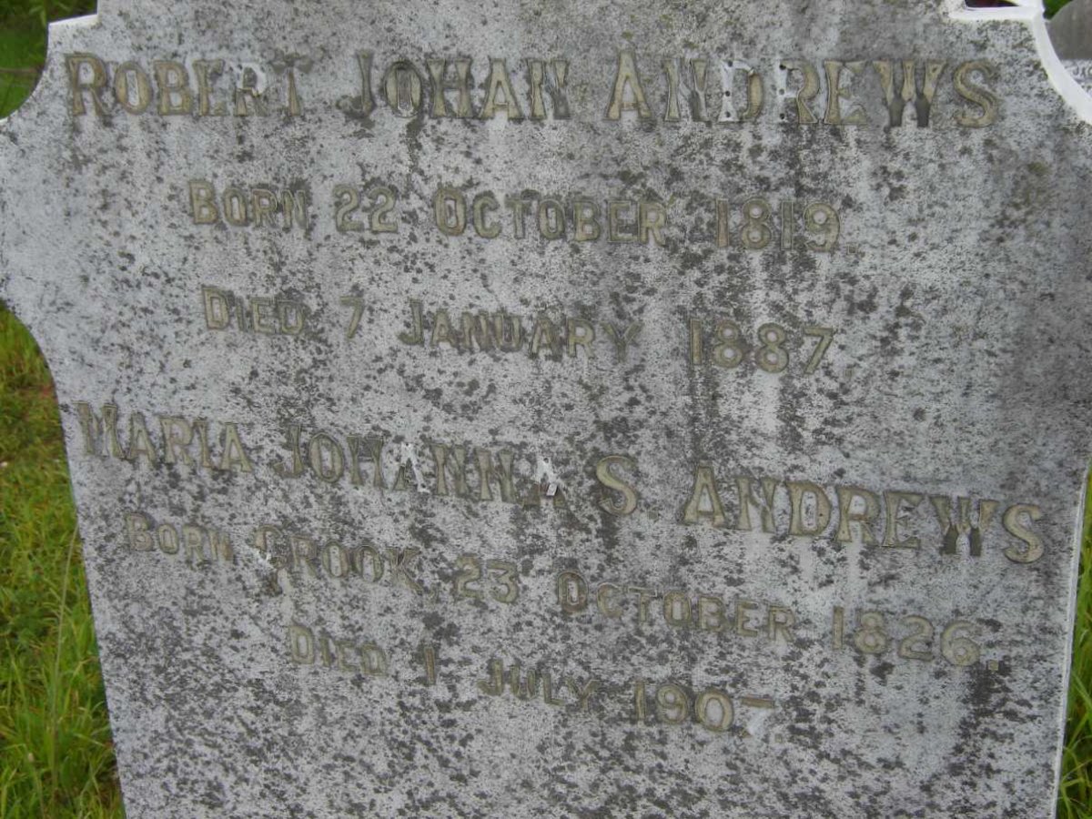 ANDREWS Robert Johan 1819-1887 &amp; Maria Johanna S. 1826-1907