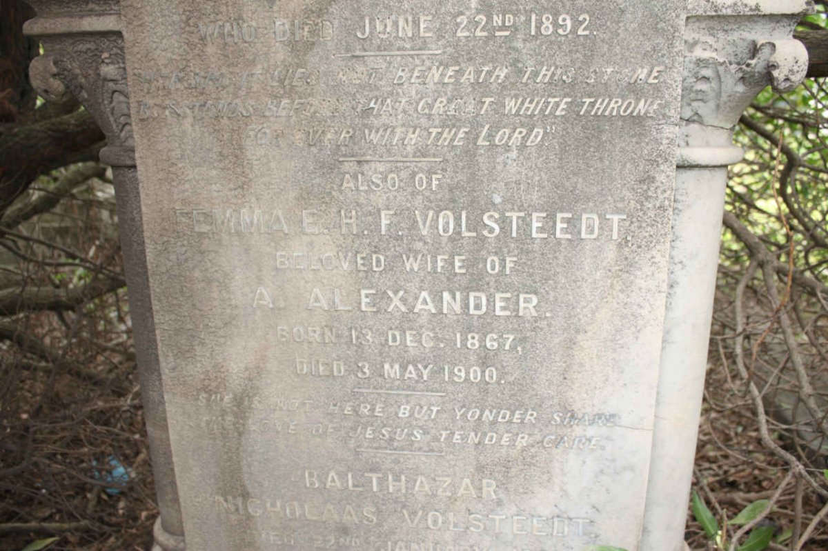 ALEXANDER Emma E.H.F. nee VOLSTEEDT 1867-1900