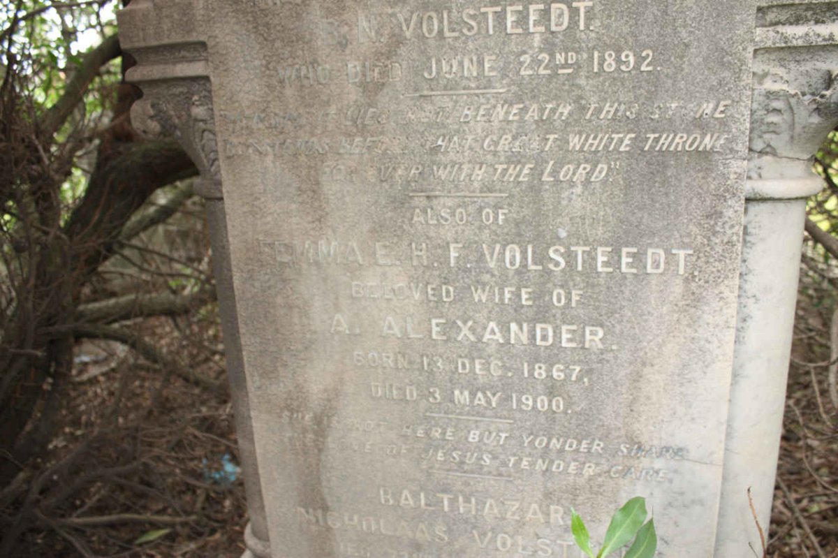 ALEXANDER Emma E.H.F. nee VOLSTEEDT 1867-1900