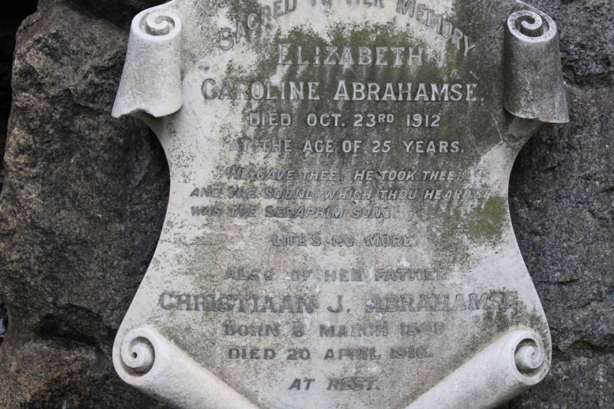 ABRAHAMSE Christian J. 1849-1916 :: ABRAHAMSE Elizabeth Caroline -1912