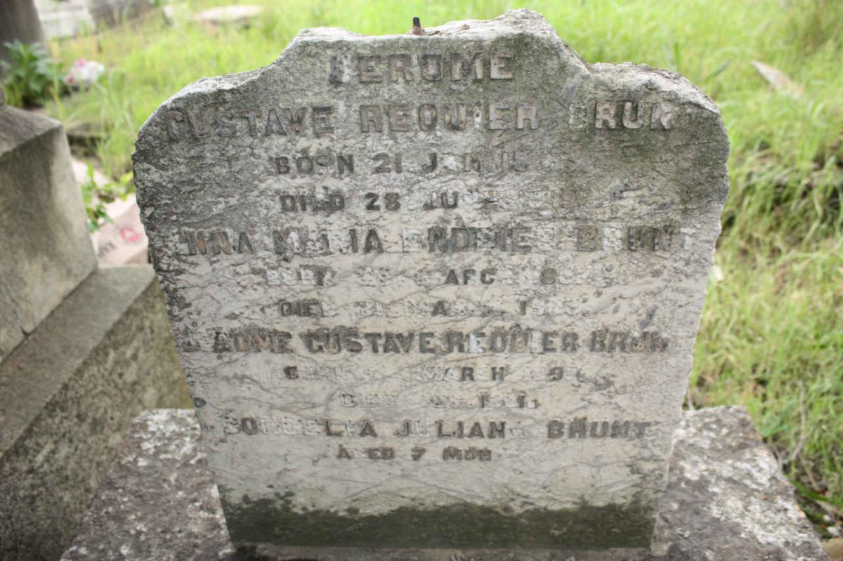 BRUNT Jerome Gustave Requier ?-1920 :: BRUNT Anna Maria Endries ?-1905 :: BRUNT Jerome Gustave Requier ?-1919