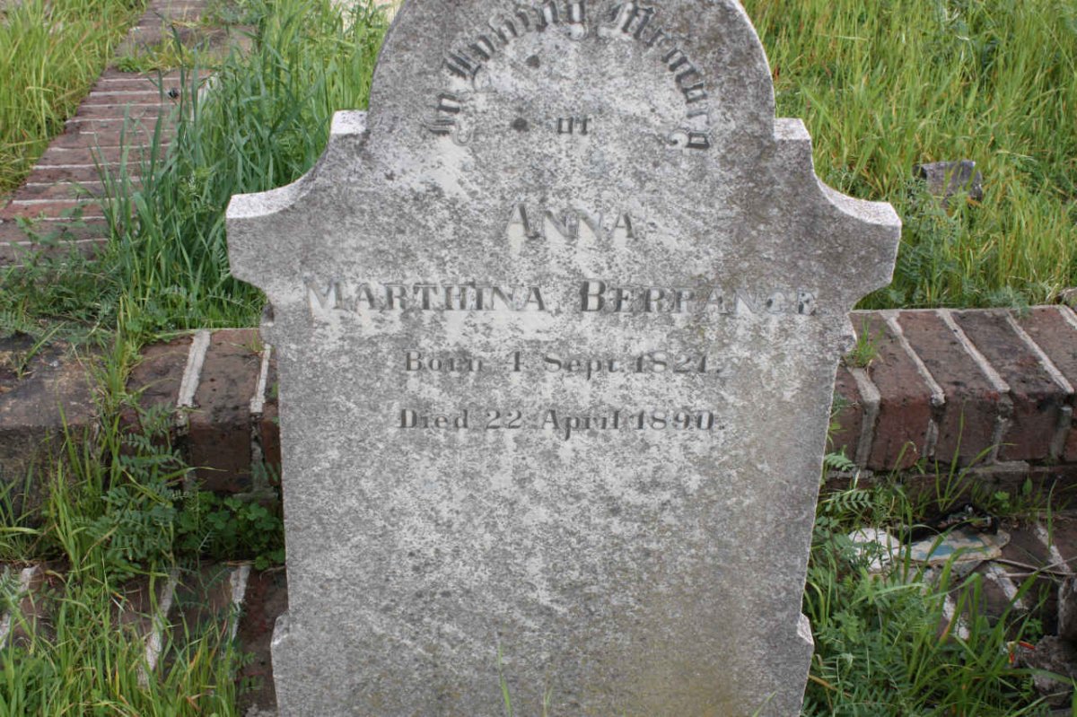 BERRANGE Anna Marthina 182?-1890