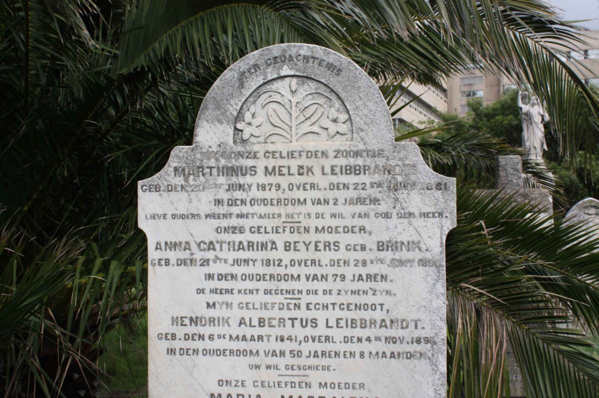 LEIBBRANDT Marthinus Melck 1879-1881:: BEYERS Anna Catharina nee BRINK 1812-1890 ::  LEIBBRANDT Hendrik Albertus 1841-1891
