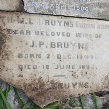 BRUYNS Elizabeth M.L. nee ADRIAANZEN 1848-1893