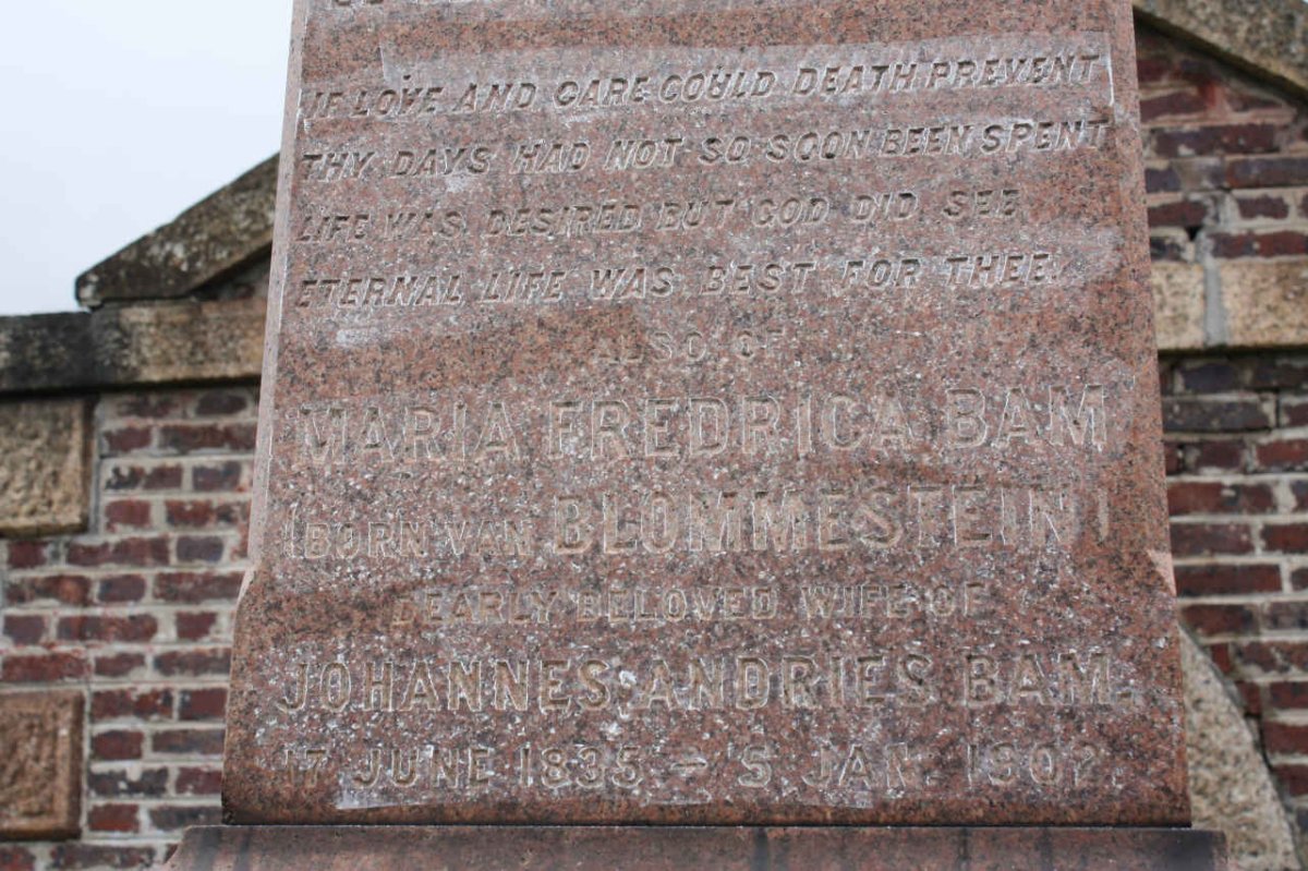 BAM Maria Fredrica nee VAN BLOMMESTEIN  1835-1902