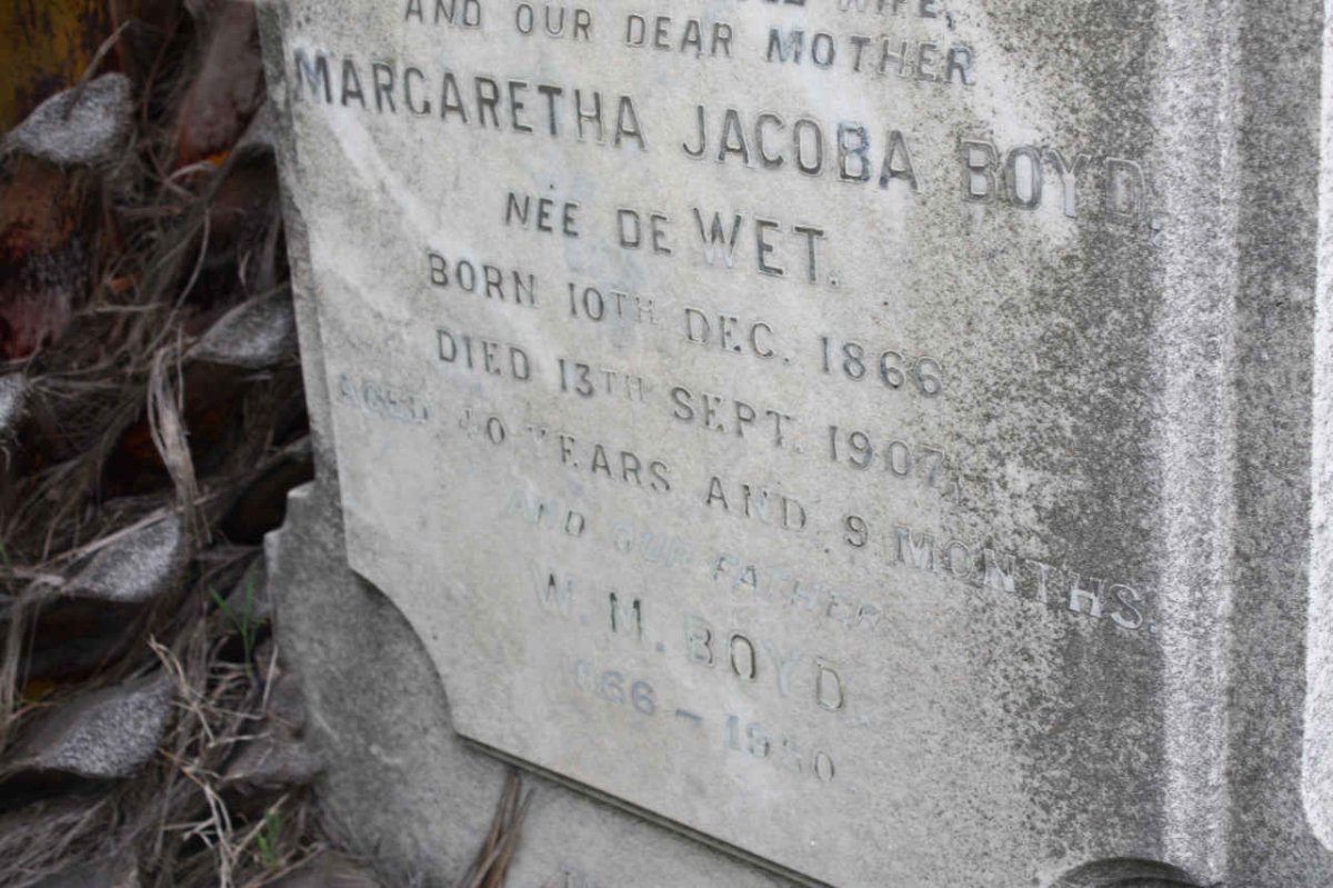 BOYD Margaretha Jacoba nee DE WET 1866-1907