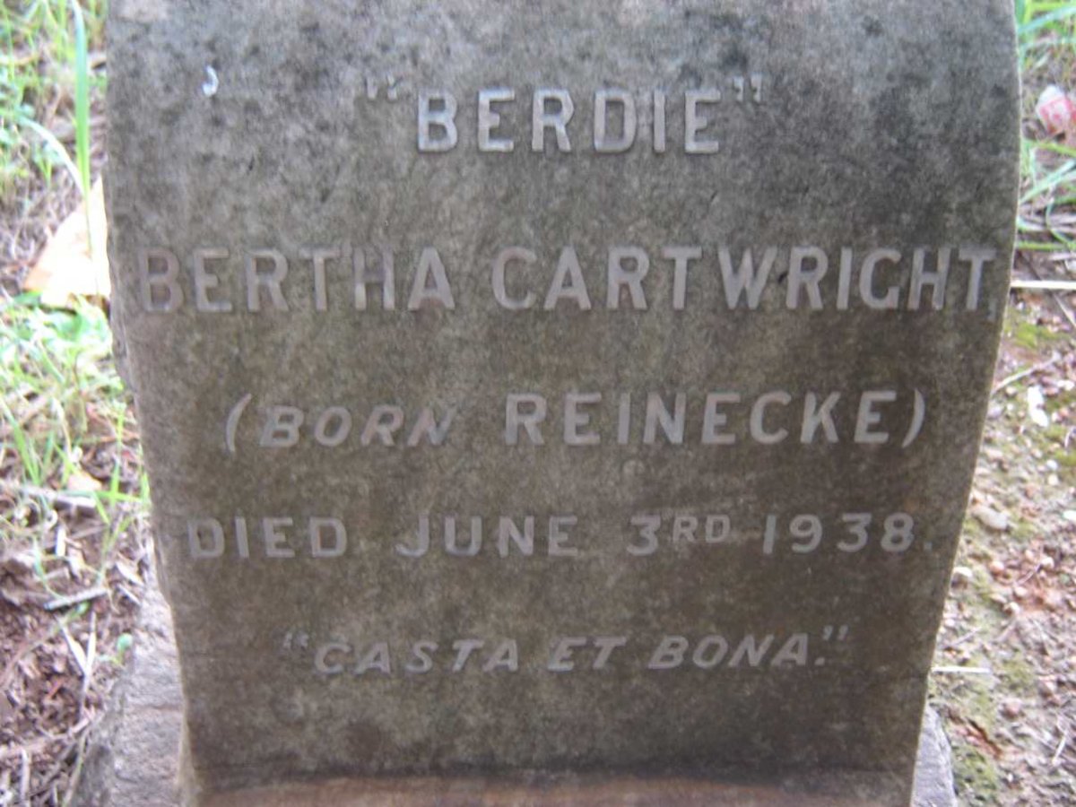 CARTWRIGHT Bertha nee REINECKE -1938