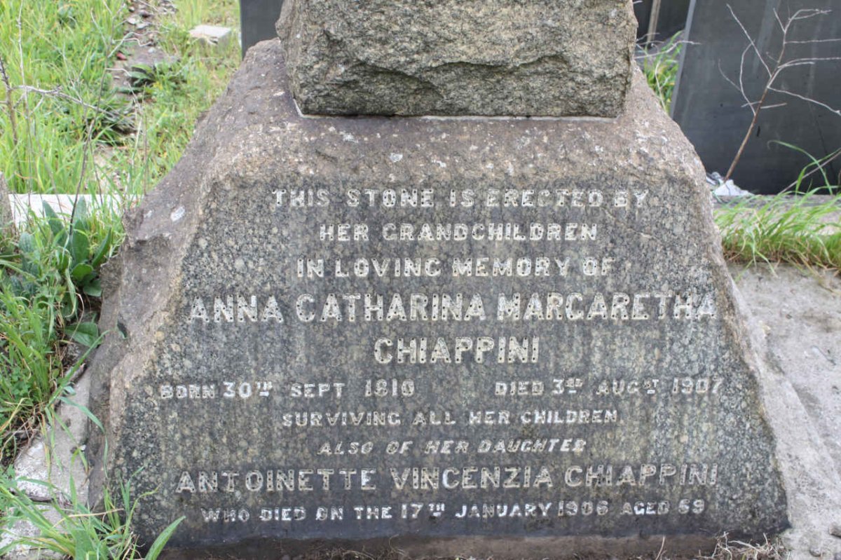 CHIAPPINI Anna Catharina Margaretha 1810-1907 :: CHIAPPINI Antionette Vincenzia -1906