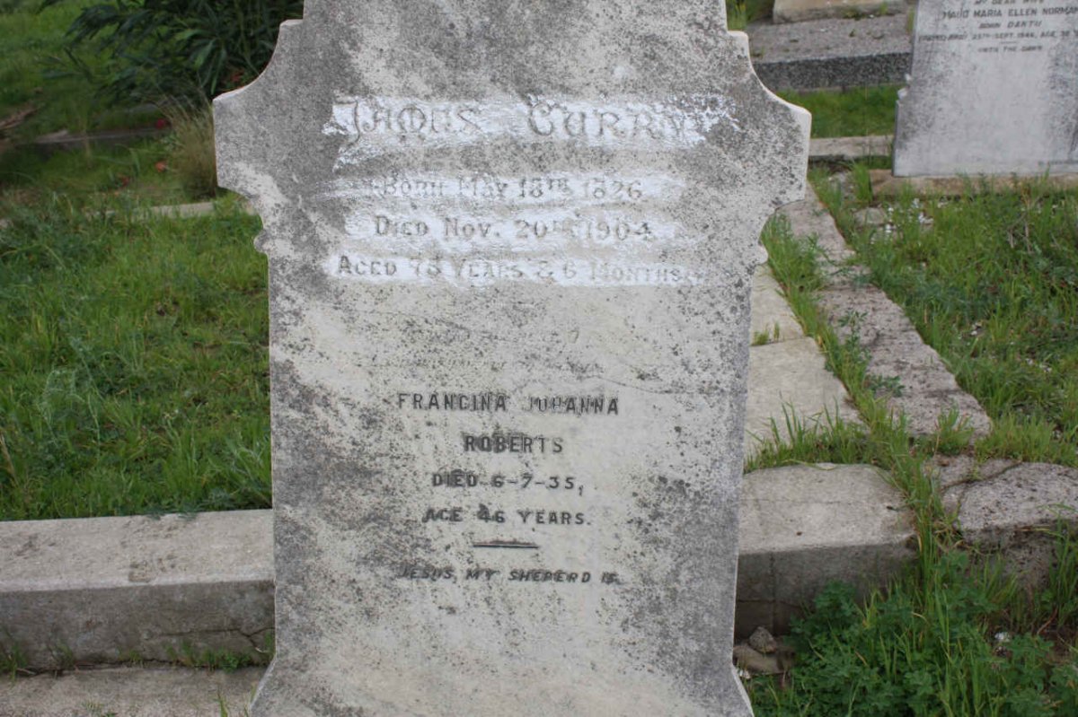 CURRY James 1826-1904 :: ROBERTS Francina Johanna -1935