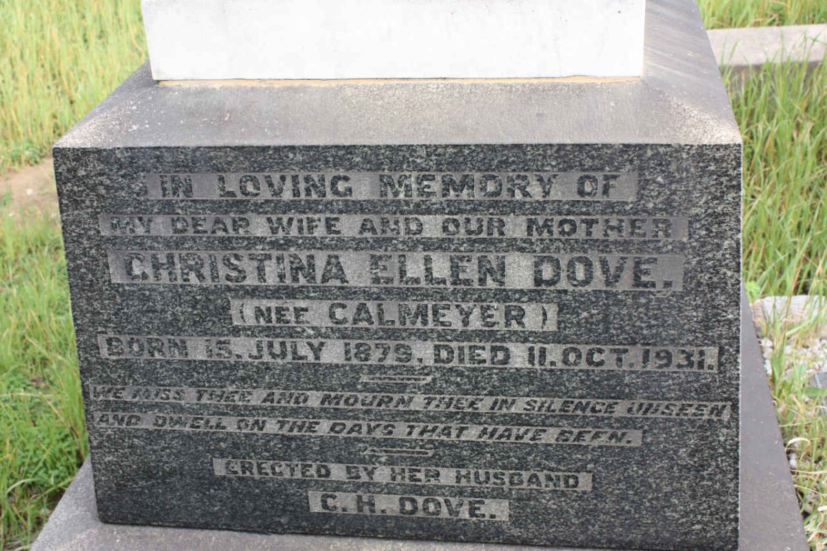 DOVE Christina Ellen nee CALMEYER 1879-1931