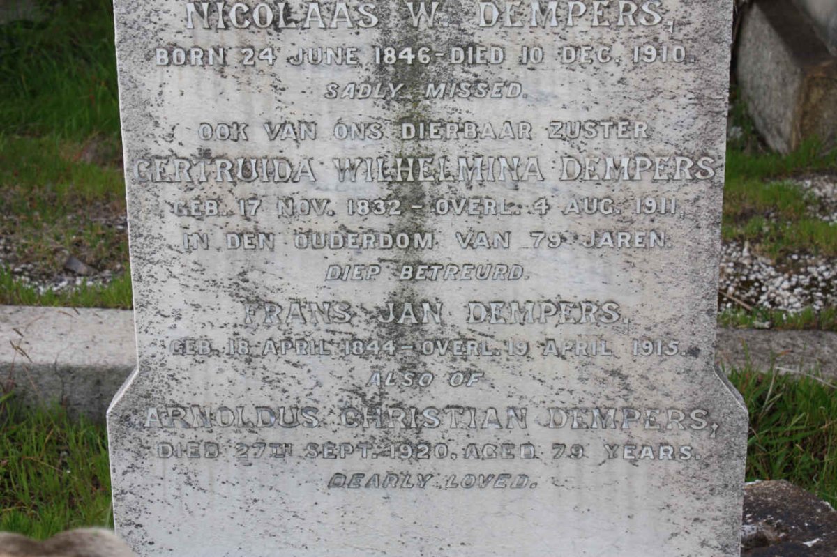 DEMPERS Gertruida Wilhelmina 1832-1911 :: DEMPERS Frans Jan 1844-1915 :: DEMPERS Arnoldus Christian -1920