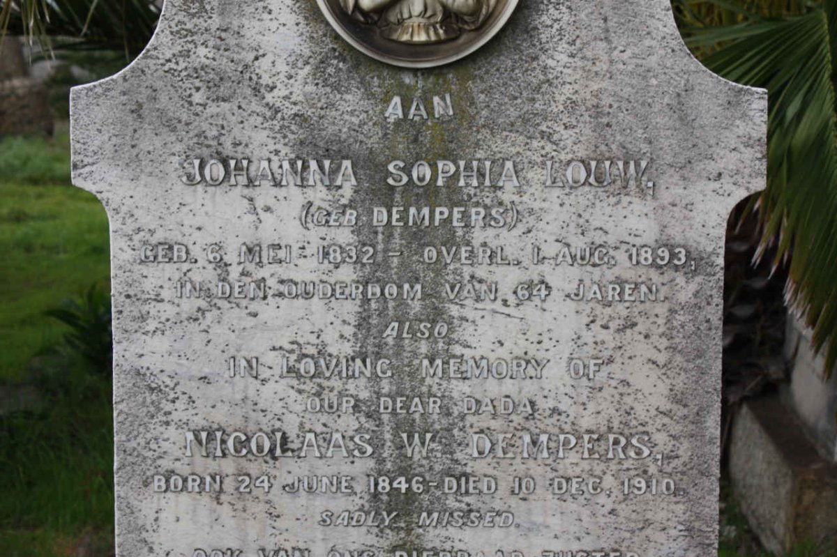 LOUW Johanna Sophia nee DEMPERS 1832-1893 :: DEMPERS Nicolaas W. 1846-1910