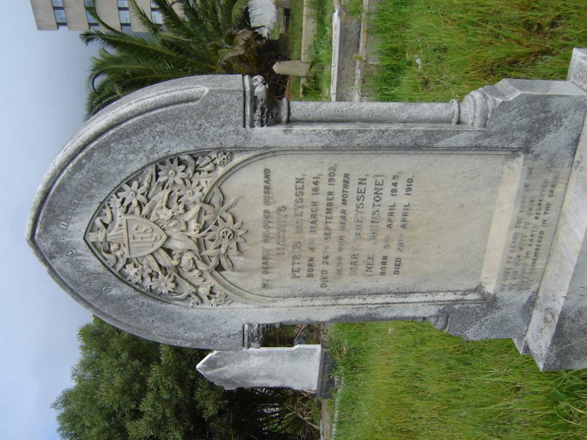 EYSSEN Matthys Petrus, van 1841-1902  &amp; Mary JOHNSTONE 1845-1910