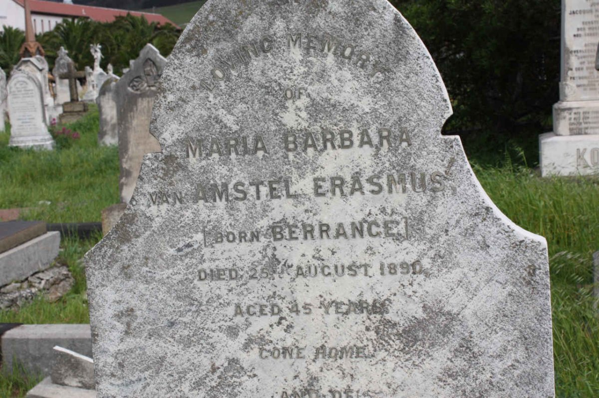 ERASMUS Maria Barbara van Amstel nee BERRANCE -1890