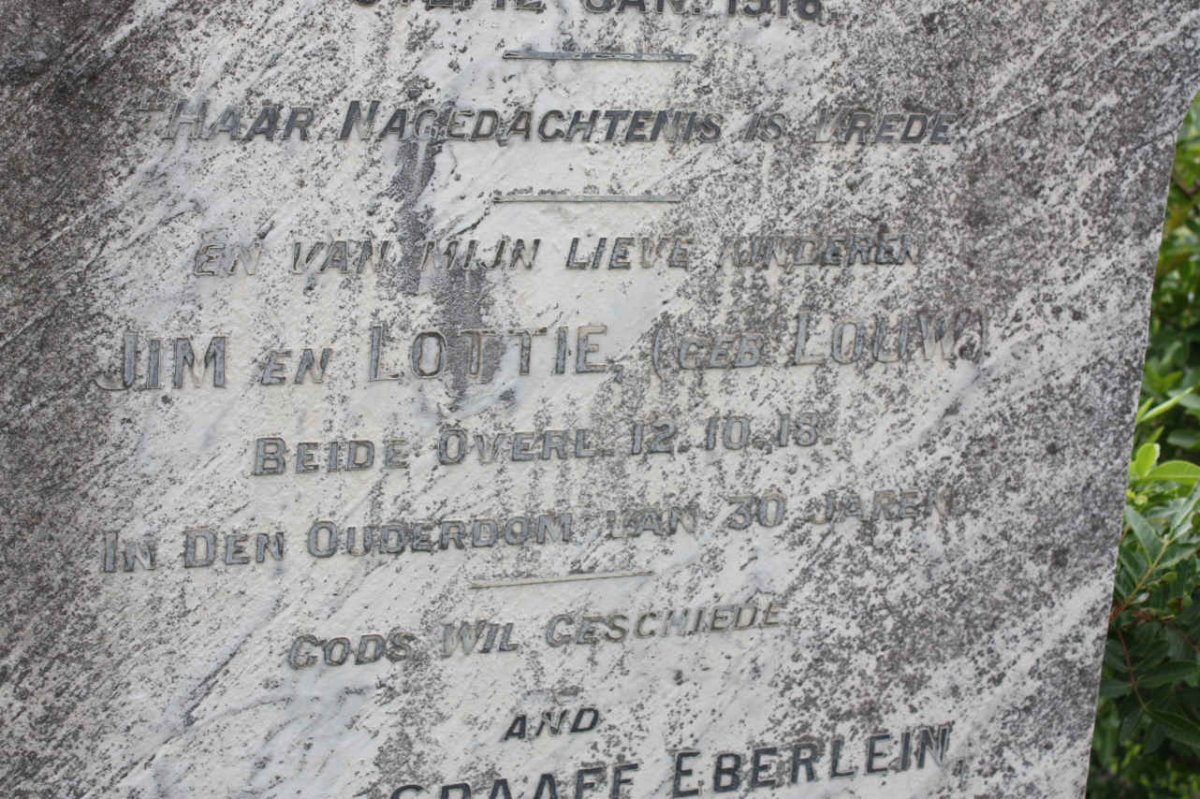 EBERLEIN M.C. nee MYNHARDT 1858-1916 :: EBERLEIN Jim -1918 &amp; Lottie LOUW -1918